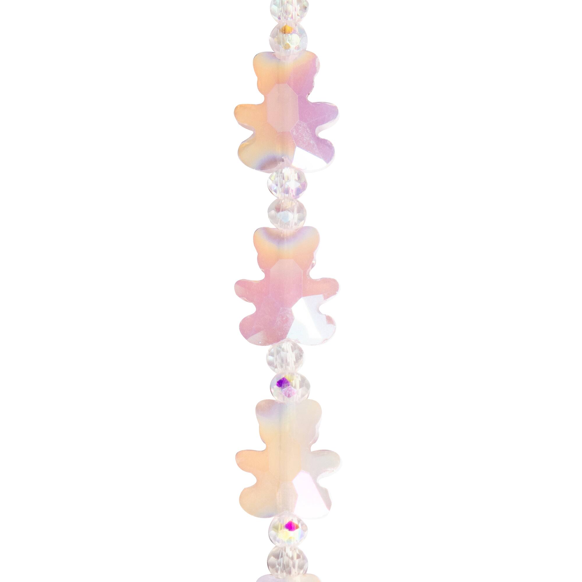 Pink Glass Bear Faceted Beads, 9mm by Bead Landing™
